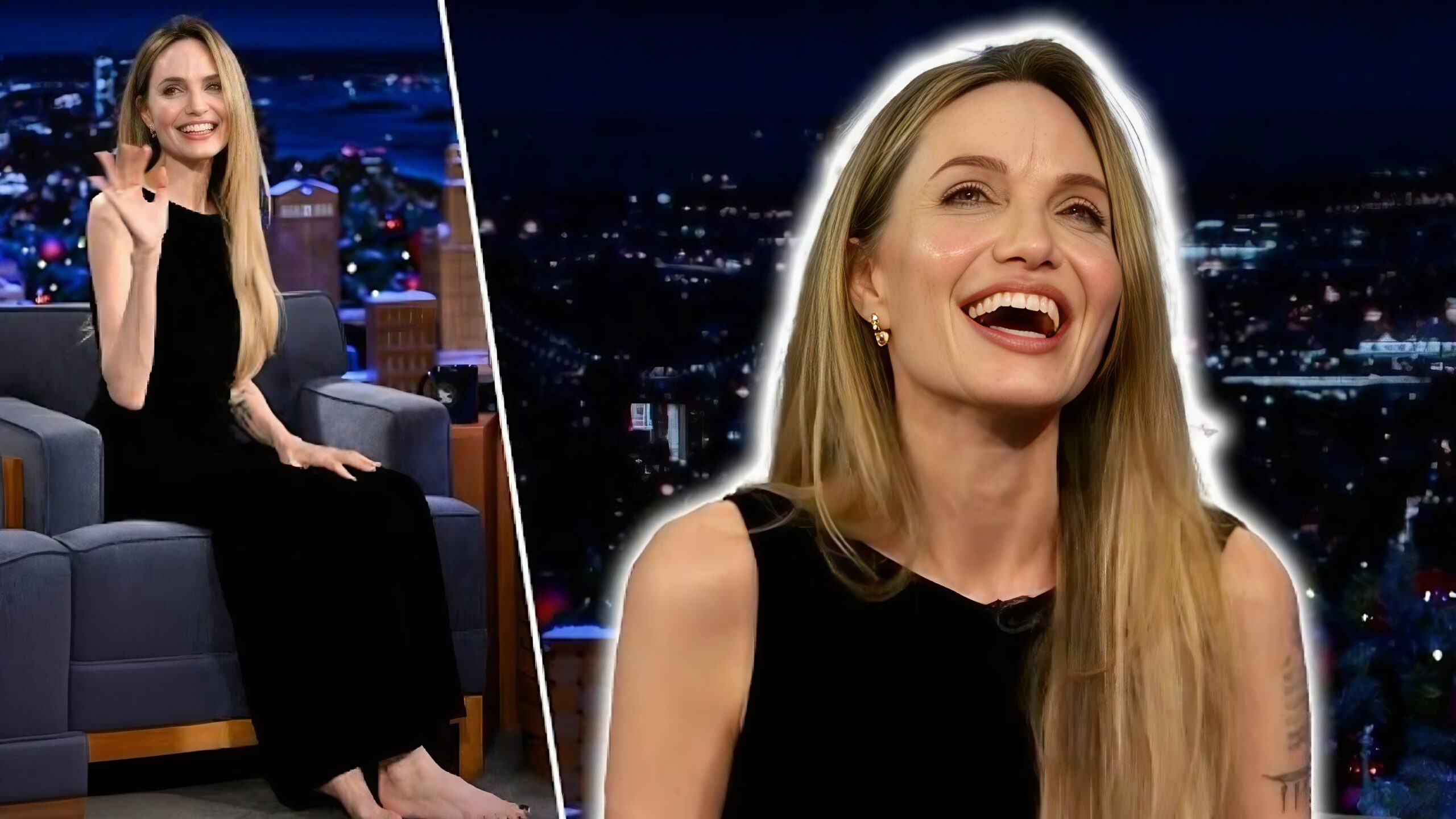 Why was Angelina Jolie on Late Night for the first time in a decade for an interview?